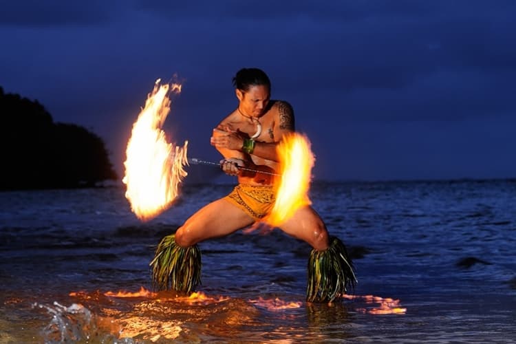 Fire dancing performance